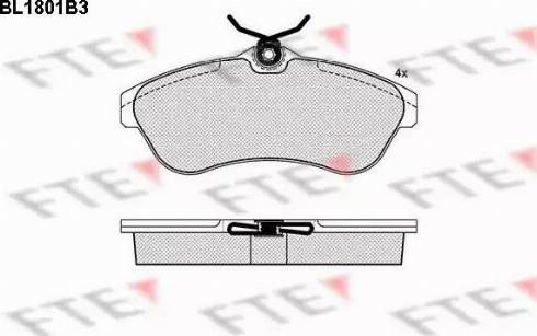 FTE BL1801B3 - Kit de plaquettes de frein, frein à disque cwaw.fr