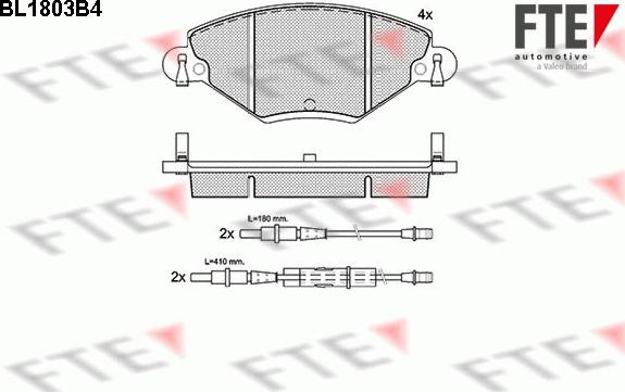 FTE BL1803B4 - Kit de plaquettes de frein, frein à disque cwaw.fr