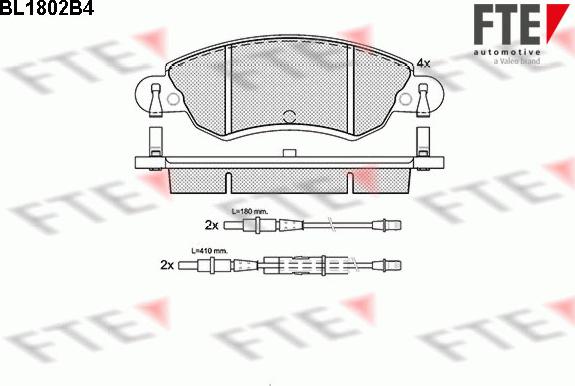 FTE BL1802B4 - Kit de plaquettes de frein, frein à disque cwaw.fr