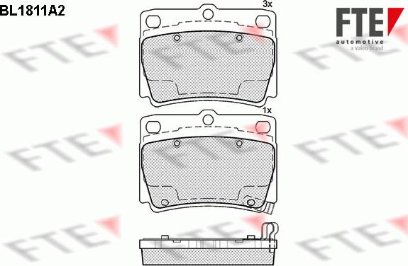 FTE BL1811A2 - Kit de plaquettes de frein, frein à disque cwaw.fr