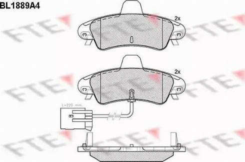 FTE BL1889A4 - Kit de plaquettes de frein, frein à disque cwaw.fr