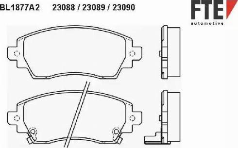 FTE BL1877A2 - Kit de plaquettes de frein, frein à disque cwaw.fr