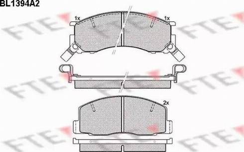 FTE BL1394A2 - Kit de plaquettes de frein, frein à disque cwaw.fr