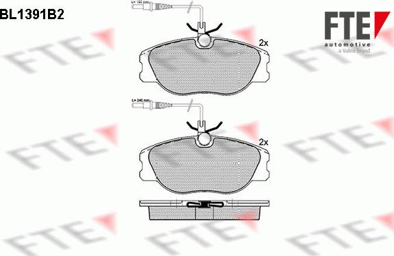 FTE BL1391B2 - Kit de plaquettes de frein, frein à disque cwaw.fr