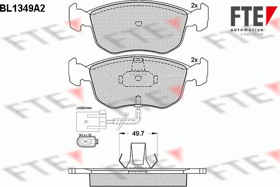 FTE BL1349A2 - Kit de plaquettes de frein, frein à disque cwaw.fr