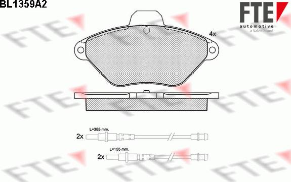 FTE BL1359A2 - Kit de plaquettes de frein, frein à disque cwaw.fr