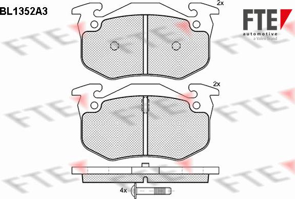 FTE BL1352A3 - Kit de plaquettes de frein, frein à disque cwaw.fr