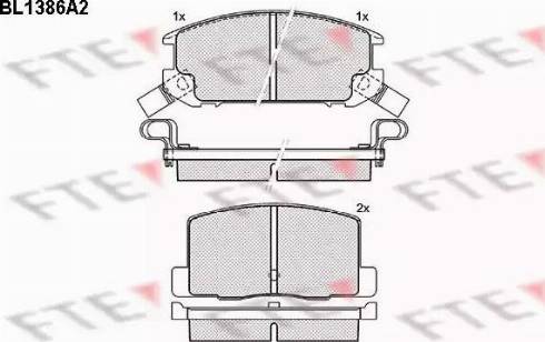 FTE BL1386A2 - Kit de plaquettes de frein, frein à disque cwaw.fr