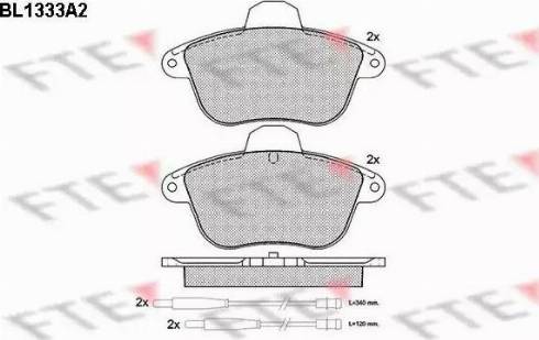 FTE BL1333A2 - Kit de plaquettes de frein, frein à disque cwaw.fr