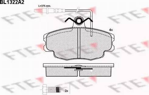 FTE BL1322A2 - Kit de plaquettes de frein, frein à disque cwaw.fr