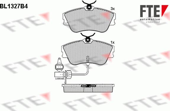 FTE BL1327B4 - Kit de plaquettes de frein, frein à disque cwaw.fr