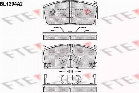 FTE BL1294A2 - Kit de plaquettes de frein, frein à disque cwaw.fr