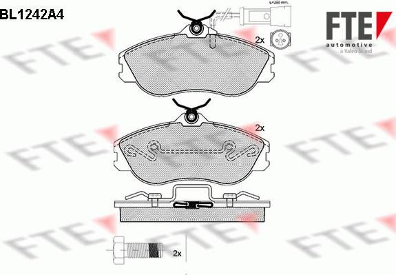 FTE BL1242A4 - Kit de plaquettes de frein, frein à disque cwaw.fr