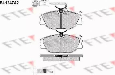 FTE BL1247A2 - Kit de plaquettes de frein, frein à disque cwaw.fr