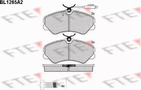 FTE BL1265A2 - Kit de plaquettes de frein, frein à disque cwaw.fr