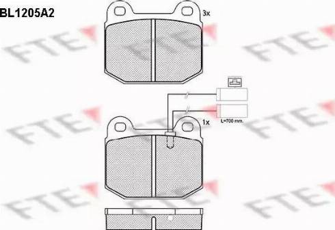 FTE BL1205A2 - Kit de plaquettes de frein, frein à disque cwaw.fr