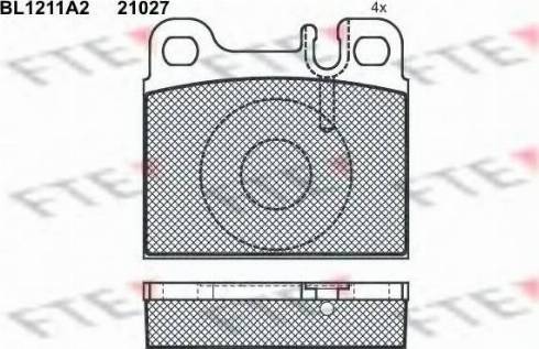 FTE BL1211A2 - Kit de plaquettes de frein, frein à disque cwaw.fr