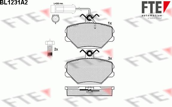 FTE BL1231A2 - Kit de plaquettes de frein, frein à disque cwaw.fr