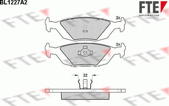 FTE BL1227A2 - Kit de plaquettes de frein, frein à disque cwaw.fr