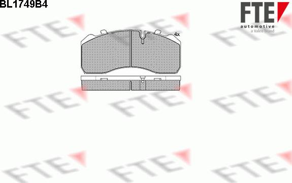 FTE BL1749B4 - Kit de plaquettes de frein, frein à disque cwaw.fr