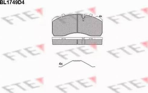 FTE BL1749D4 - Kit de plaquettes de frein, frein à disque cwaw.fr