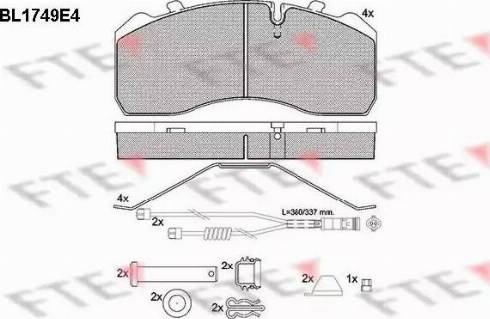 FTE BL1749E4 - Kit de plaquettes de frein, frein à disque cwaw.fr