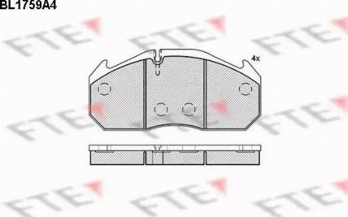 FTE BL1759A4 - Kit de plaquettes de frein, frein à disque cwaw.fr