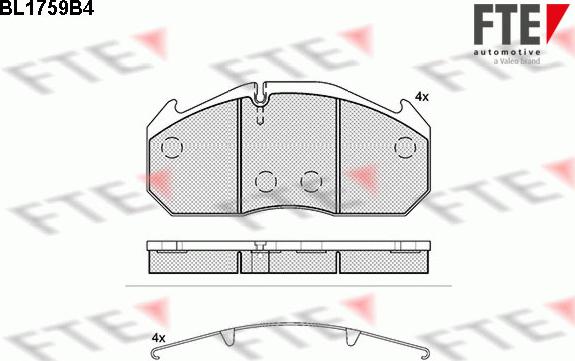 FTE BL1759B4 - Kit de plaquettes de frein, frein à disque cwaw.fr