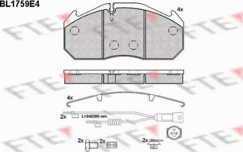 FTE BL1759E4 - Kit de plaquettes de frein, frein à disque cwaw.fr