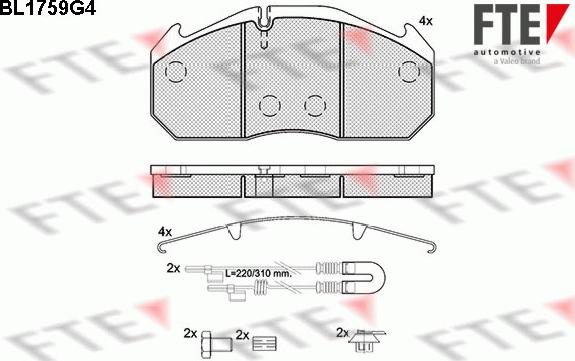 FTE BL1759G4 - Kit de plaquettes de frein, frein à disque cwaw.fr