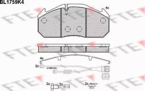 FTE BL1759K4 - Kit de plaquettes de frein, frein à disque cwaw.fr