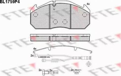 FTE BL1759P4 - Kit de plaquettes de frein, frein à disque cwaw.fr