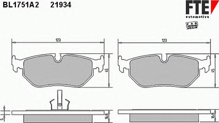 FTE BL1751A2 - Kit de plaquettes de frein, frein à disque cwaw.fr