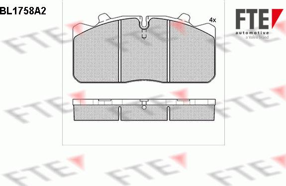 FTE BL1758A2 - Kit de plaquettes de frein, frein à disque cwaw.fr