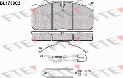 FTE BL1758C2 - Kit de plaquettes de frein, frein à disque cwaw.fr