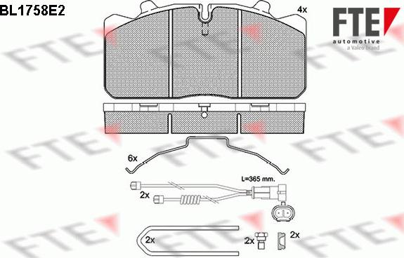 FTE BL1758E2 - Kit de plaquettes de frein, frein à disque cwaw.fr