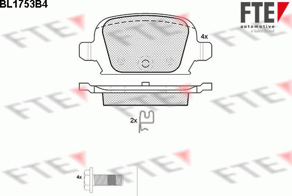 FTE BL1753B4 - Kit de plaquettes de frein, frein à disque cwaw.fr