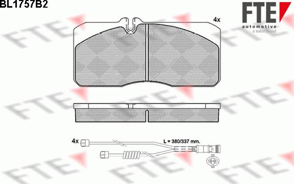 FTE BL1757B2 - Kit de plaquettes de frein, frein à disque cwaw.fr