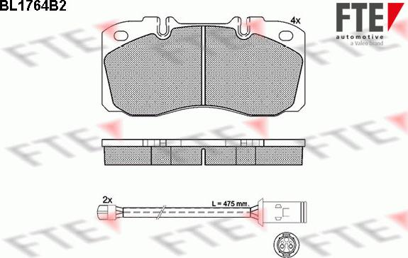 FTE BL1764B2 - Kit de plaquettes de frein, frein à disque cwaw.fr