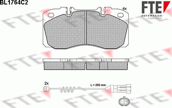 FTE BL1764C2 - Kit de plaquettes de frein, frein à disque cwaw.fr