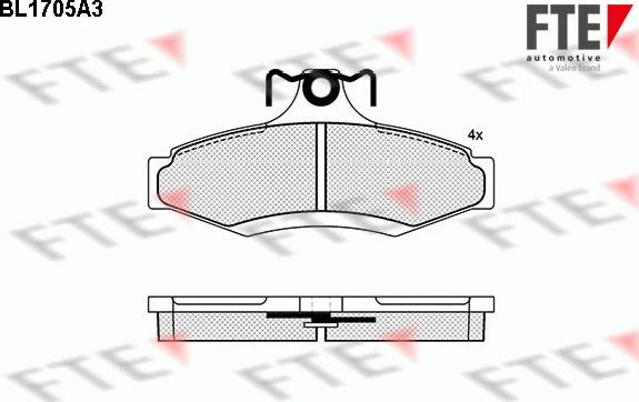 FTE BL1705A3 - Kit de plaquettes de frein, frein à disque cwaw.fr