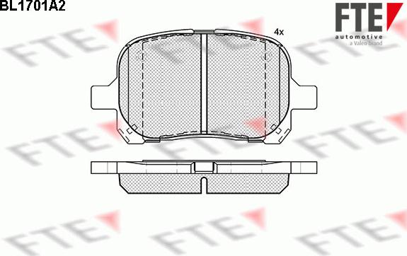 FTE BL1701A2 - Kit de plaquettes de frein, frein à disque cwaw.fr