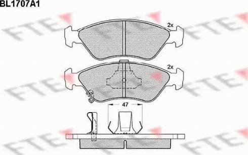 FTE BL1707A1 - Kit de plaquettes de frein, frein à disque cwaw.fr