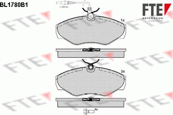 FTE BL1780B1 - Kit de plaquettes de frein, frein à disque cwaw.fr