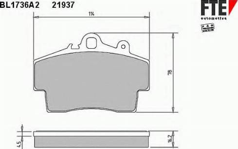 FTE BL1736A2 - Kit de plaquettes de frein, frein à disque cwaw.fr