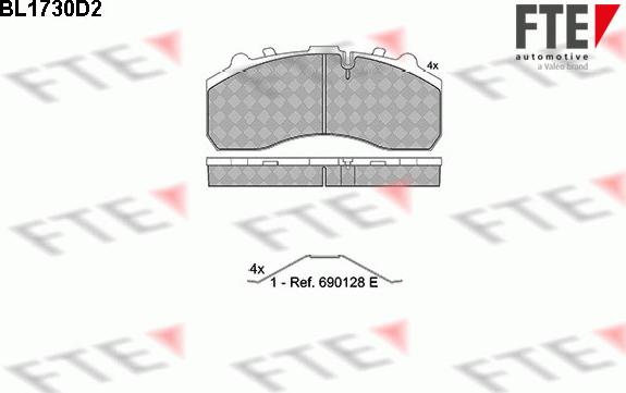 FTE BL1730D2 - Kit de plaquettes de frein, frein à disque cwaw.fr