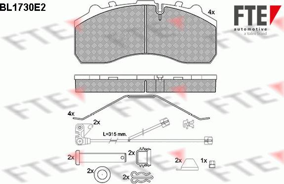 FTE BL1730E2 - Kit de plaquettes de frein, frein à disque cwaw.fr