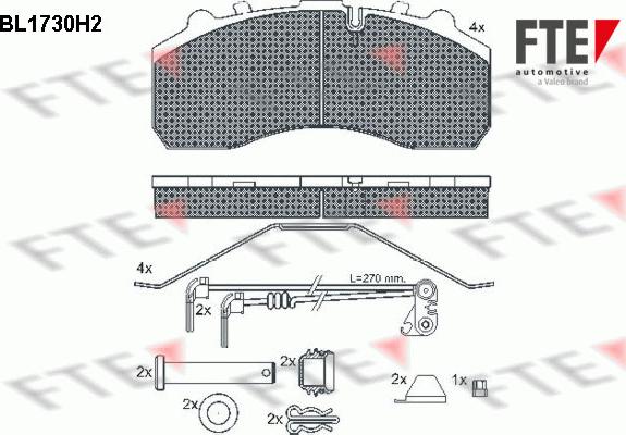 FTE BL1730H2 - Kit de plaquettes de frein, frein à disque cwaw.fr