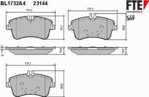 FTE BL1732A4 - Kit de plaquettes de frein, frein à disque cwaw.fr