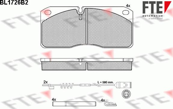 FTE BL1726B2 - Kit de plaquettes de frein, frein à disque cwaw.fr